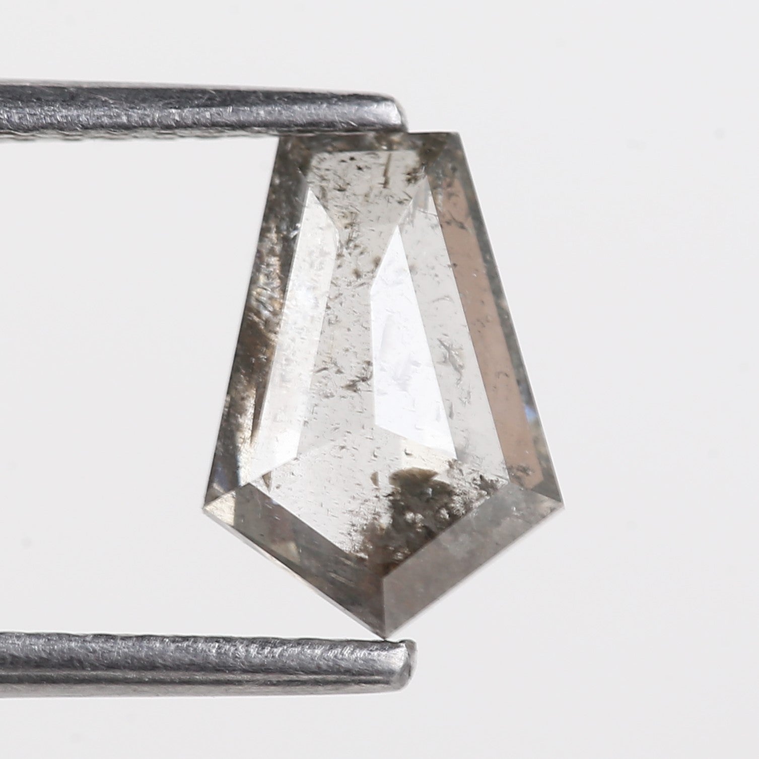 1.27 Carat Natural Salt and Pepper For Kite Cut Diamond Ring 8.74 MM