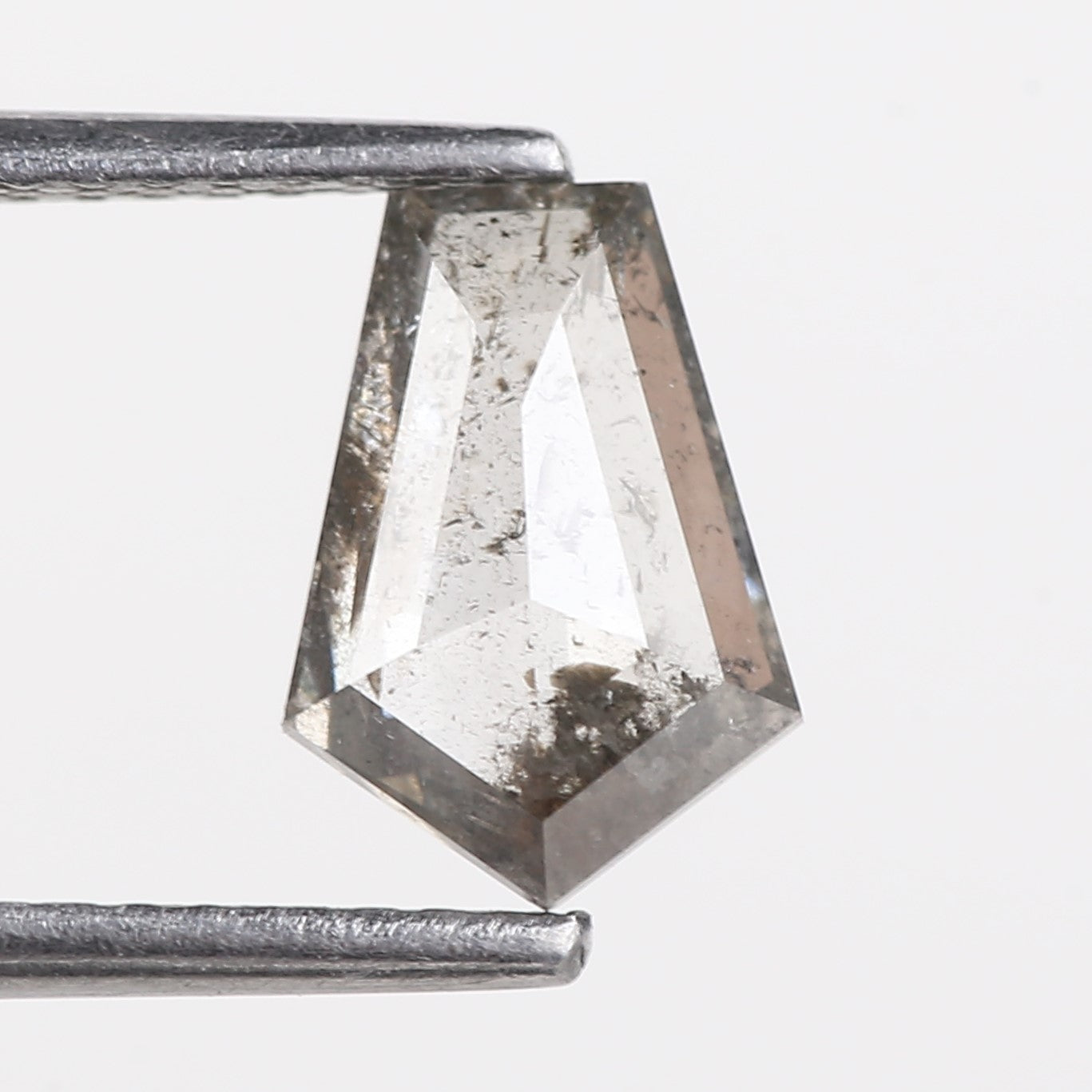 1.27 Carat Natural Salt and Pepper For Kite Cut Diamond Ring 8.74 MM