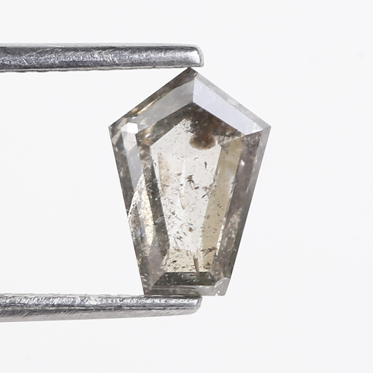 1.27 Carat Natural Salt and Pepper For Kite Cut Diamond Ring 8.74 MM