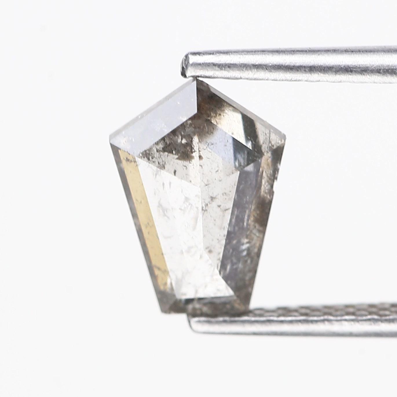 1.27 Carat Natural Salt and Pepper For Kite Cut Diamond Ring 8.74 MM