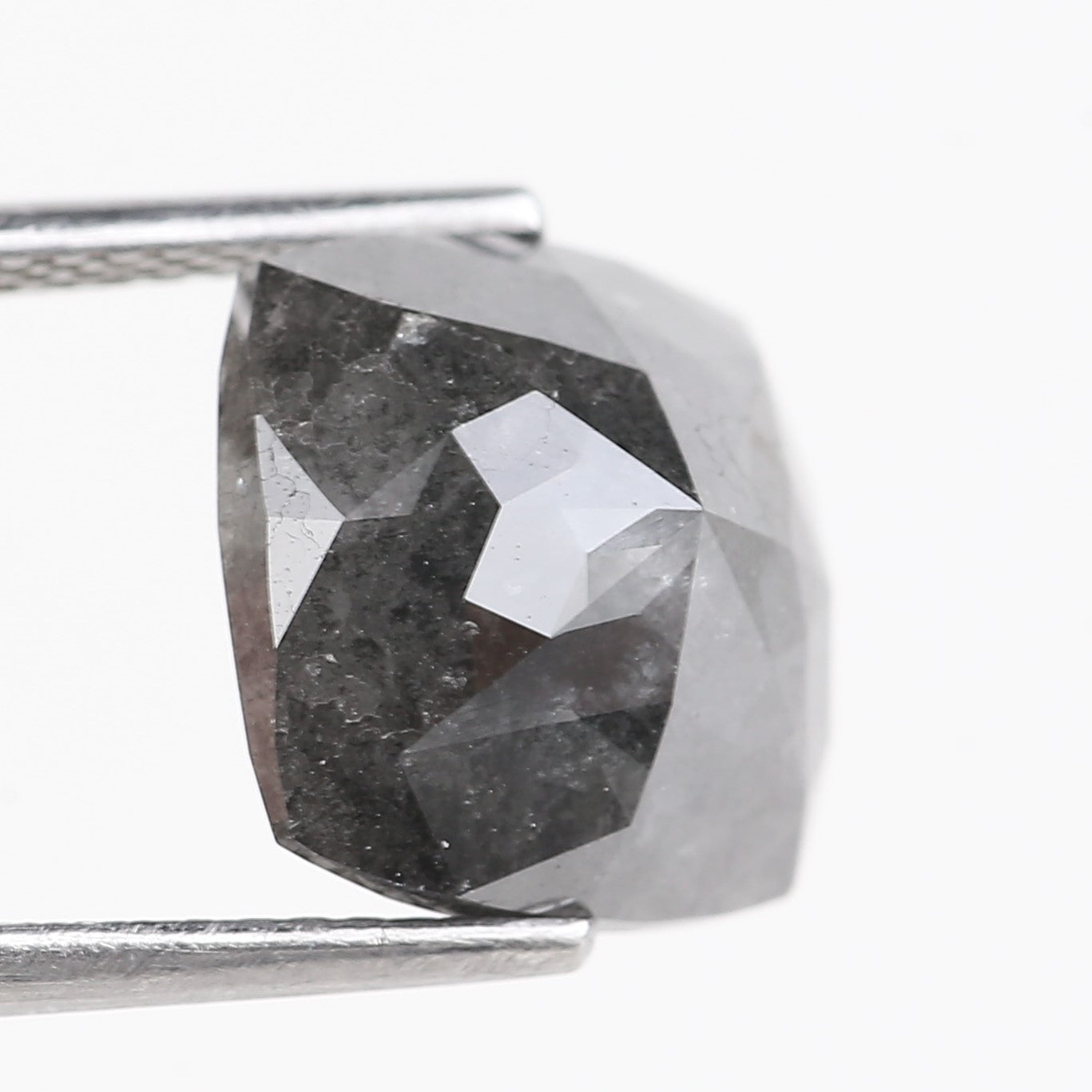 5.20 Carat Stormy Gray Cushion Cut Diamond Salt and Pepper 10.10 MM