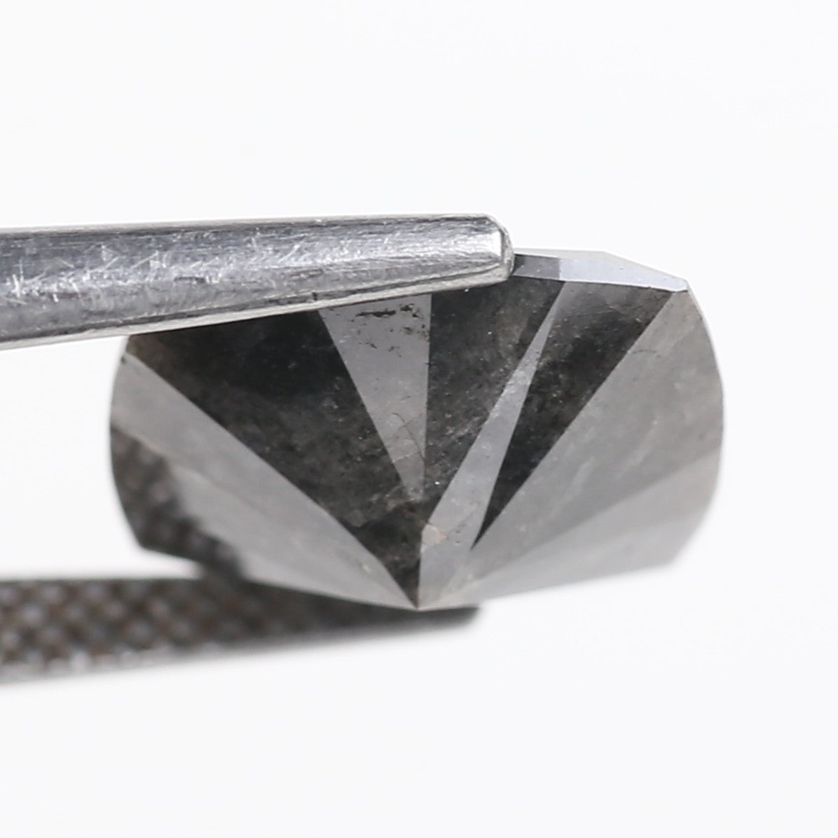 4.49 Carat Square Cushion Dark Gray Natural Salt and Pepper Diamond 11 MM