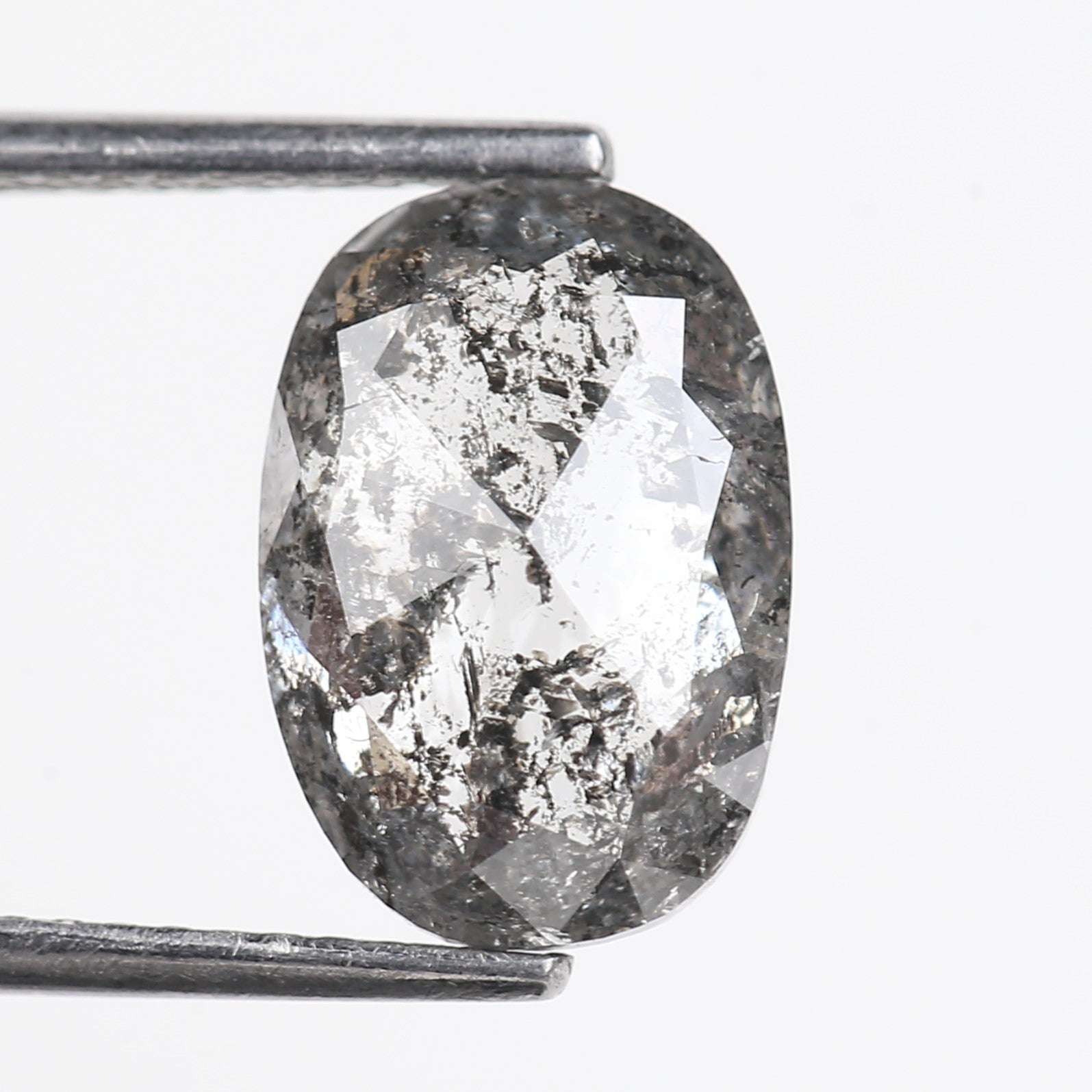 4 Carat Salt Pepper Natural Stone For Elongated Cushion Diamond Engagement Ring