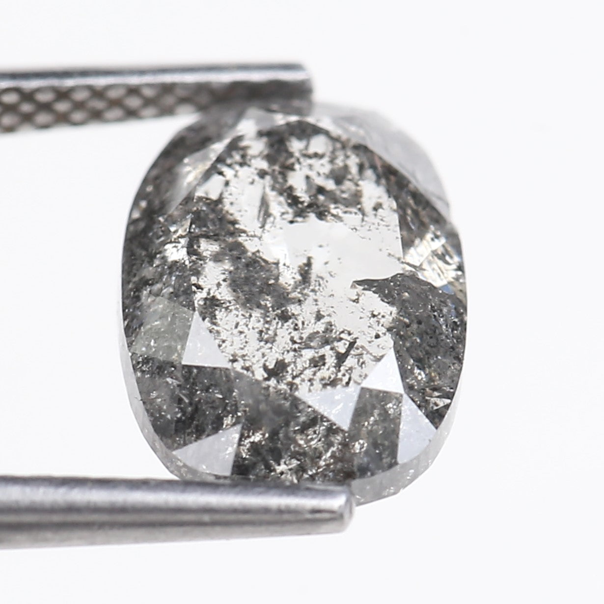 4 Carat Salt Pepper Natural Stone For Elongated Cushion Diamond Engagement Ring