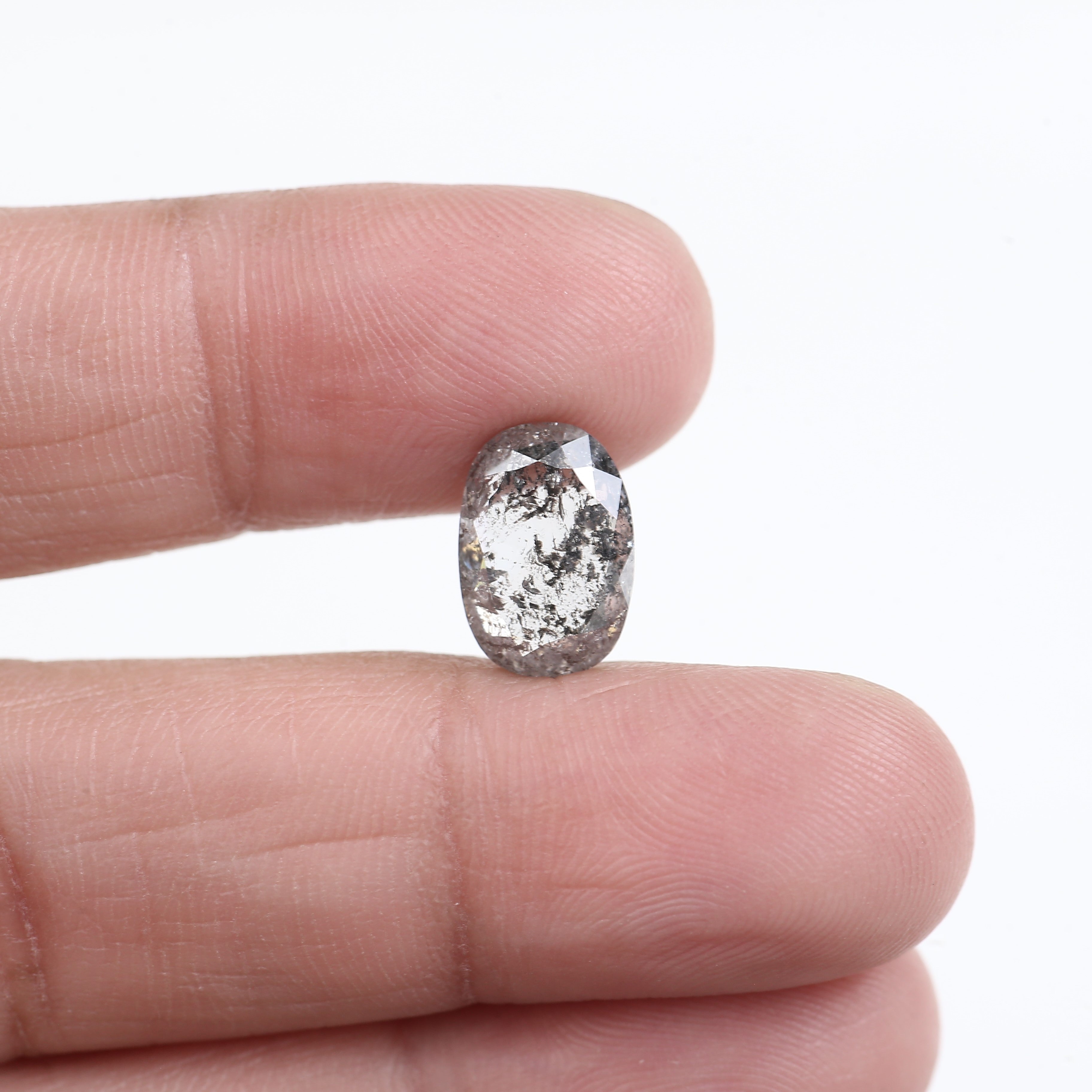 4 Carat Salt Pepper Natural Stone For Elongated Cushion Diamond Engagement Ring