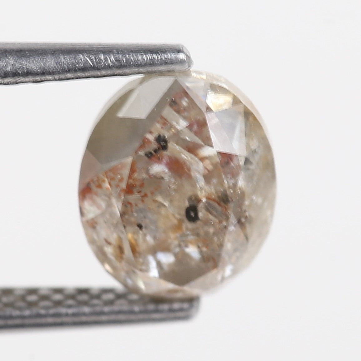 1.97 Carat Orange Gray Oval Salt and Pepper Diamond For Custom Ring 8.15 MM