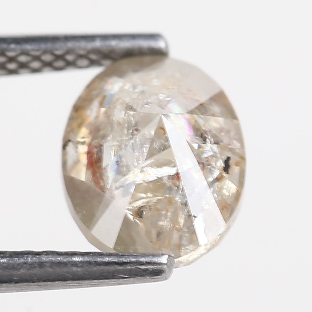 1.97 Carat Orange Gray Oval Salt and Pepper Diamond For Custom Ring 8.15 MM