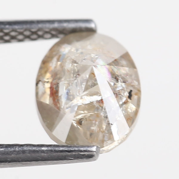 1.97 Carat Orange Gray Oval Salt and Pepper Diamond For Custom Ring 8.15 MM