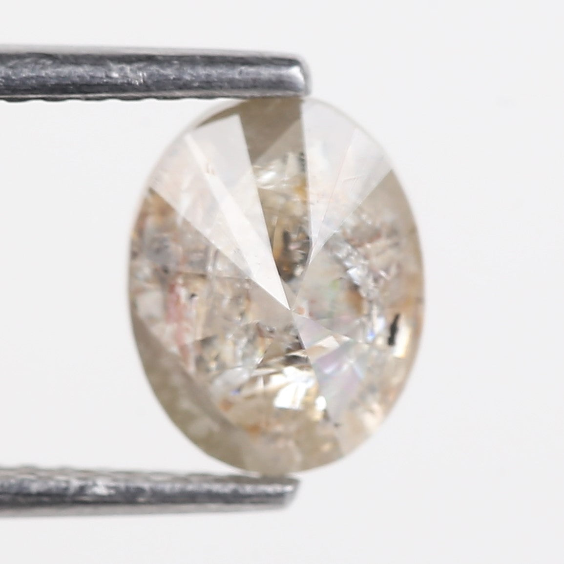 1.97 Carat Orange Gray Oval Salt and Pepper Diamond For Custom Ring 8.15 MM