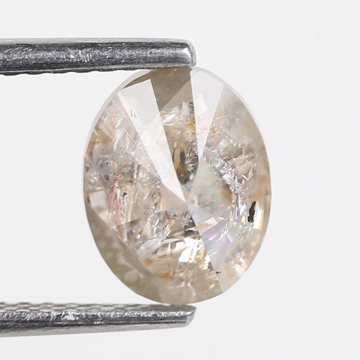 1.97 Carat Orange Gray Oval Salt and Pepper Diamond For Custom Ring 8.15 MM