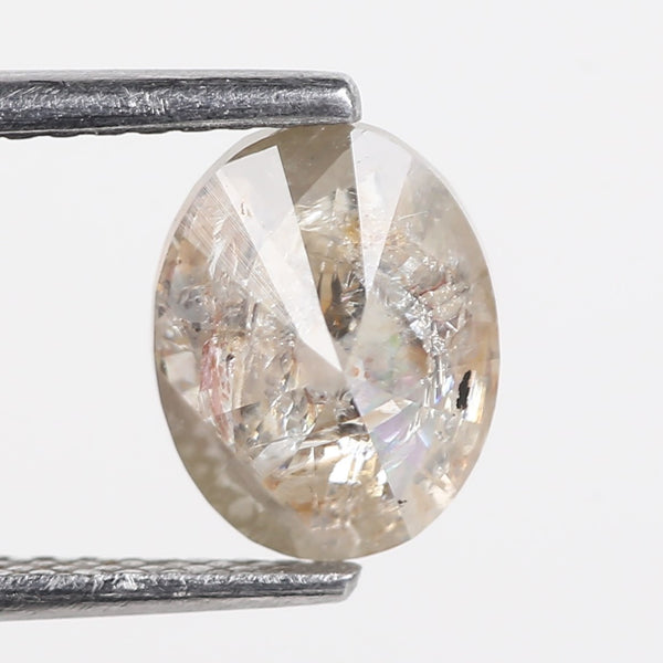 1.97 Carat Orange Gray Oval Salt and Pepper Diamond For Custom Ring 8.15 MM