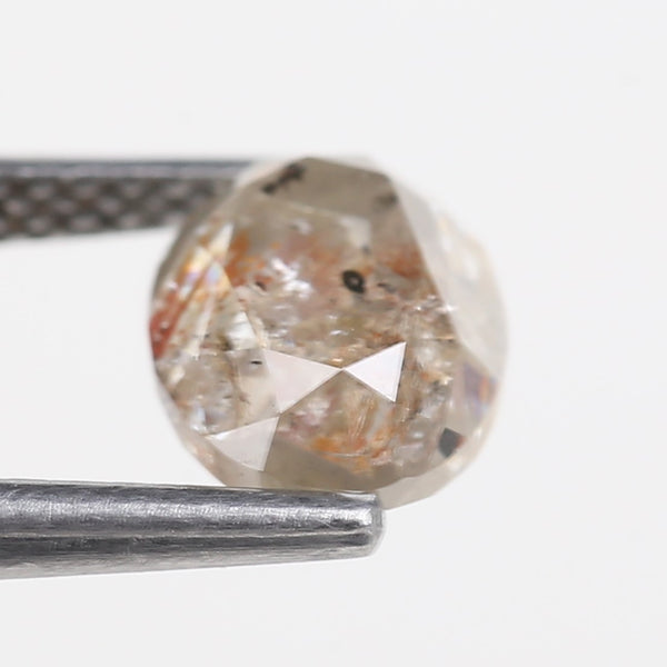 1.97 Carat Orange Gray Oval Salt and Pepper Diamond For Custom Ring 8.15 MM