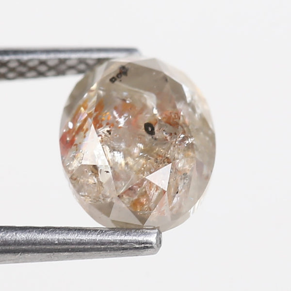 1.97 Carat Orange Gray Oval Salt and Pepper Diamond For Custom Ring 8.15 MM