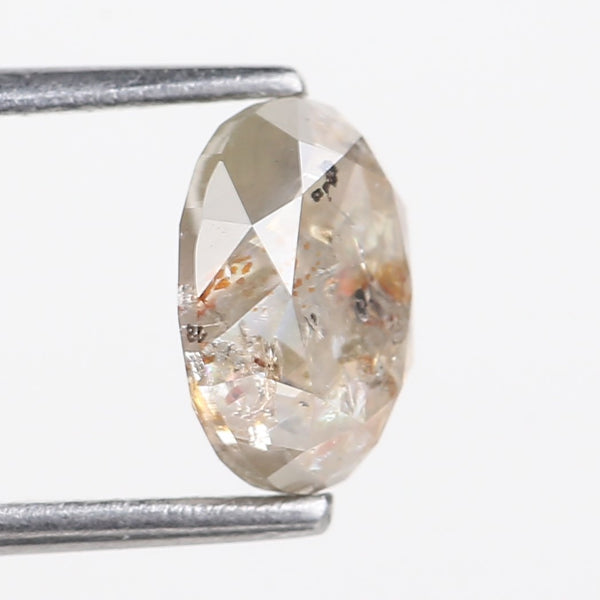 1.97 Carat Orange Gray Oval Salt and Pepper Diamond For Custom Ring 8.15 MM