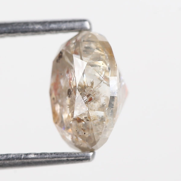 1.97 Carat Orange Gray Oval Salt and Pepper Diamond For Custom Ring 8.15 MM