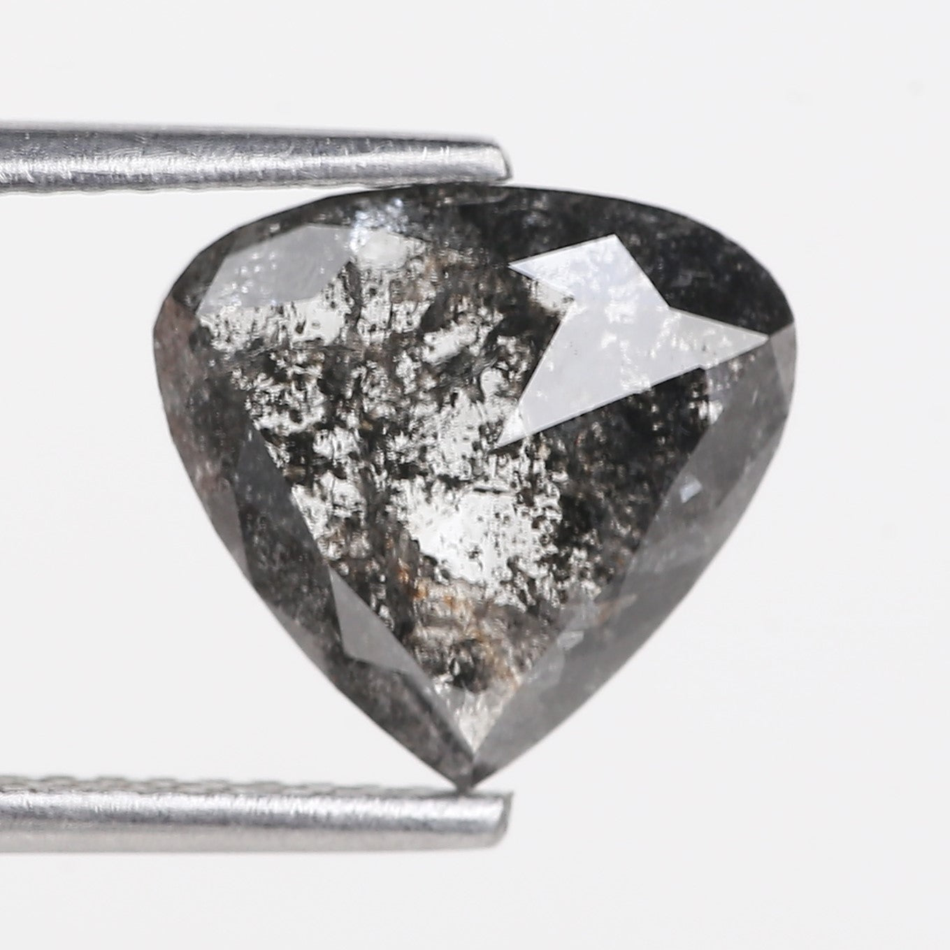 1.83 Carat Natural Pear Black Speckled Diamond 9.99 MM