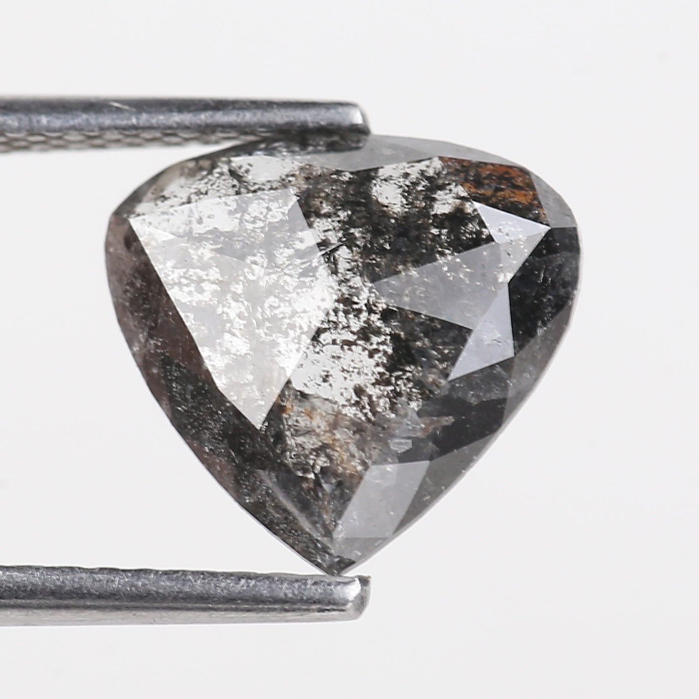 1.83 Carat Natural Pear Black Speckled Diamond 9.99 MM