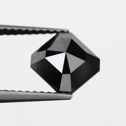 1.36 Carat 6.42 X 6.36 X 3.61 MM Loose Asscher Cut Natural Black Diamond - Blackdiamond