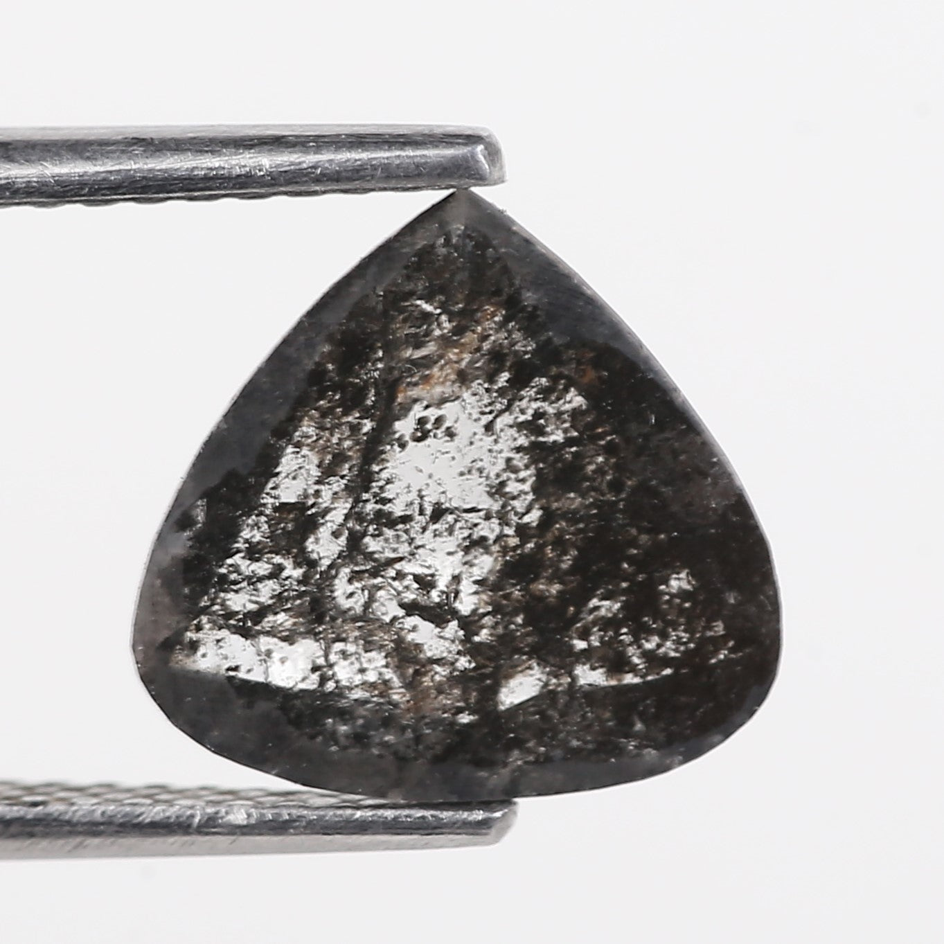 1.83 Carat Natural Pear Black Speckled Diamond 9.99 MM