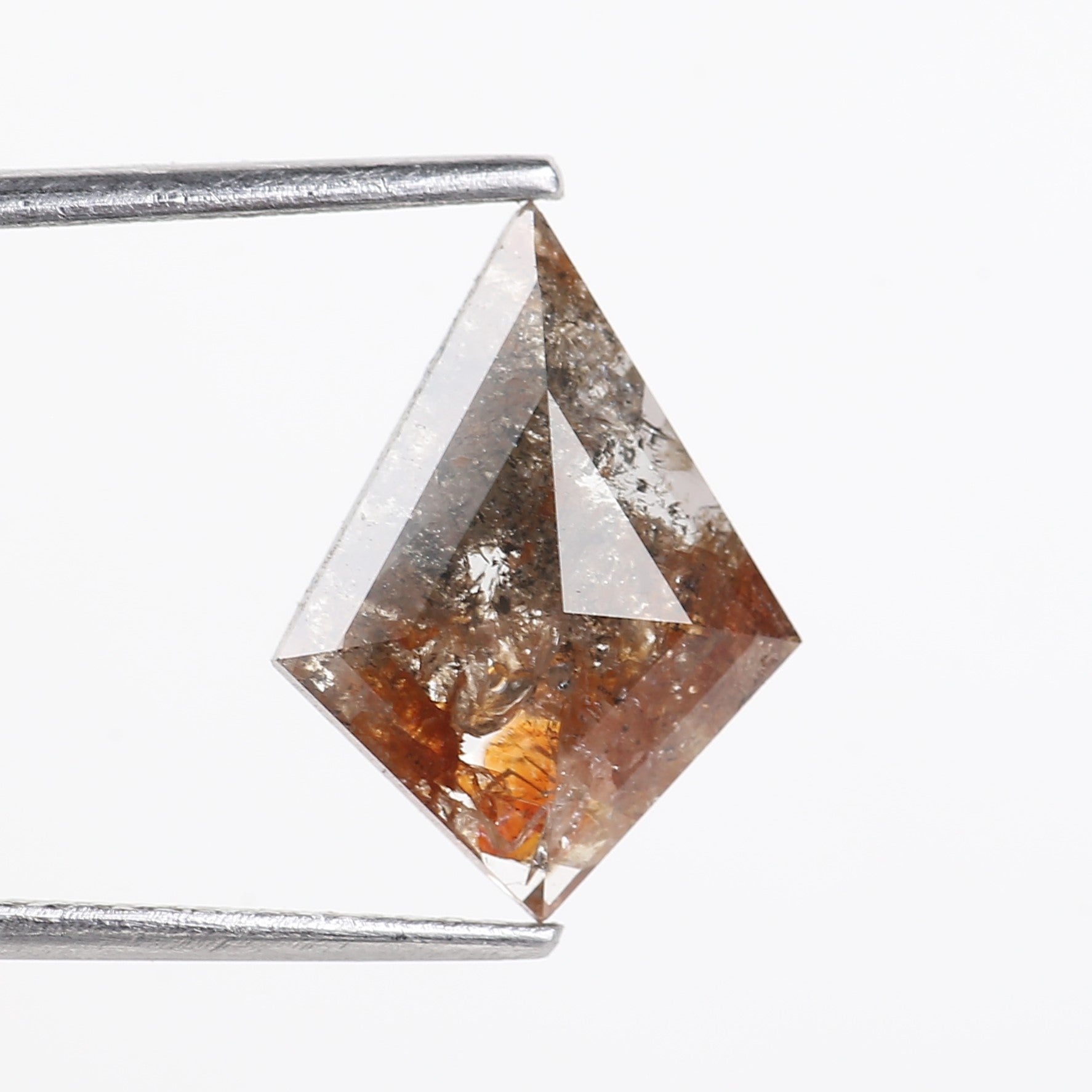 2.41 Carat Salt and Pepper Diamond For Kite Cut Engagement Ring 14 MM