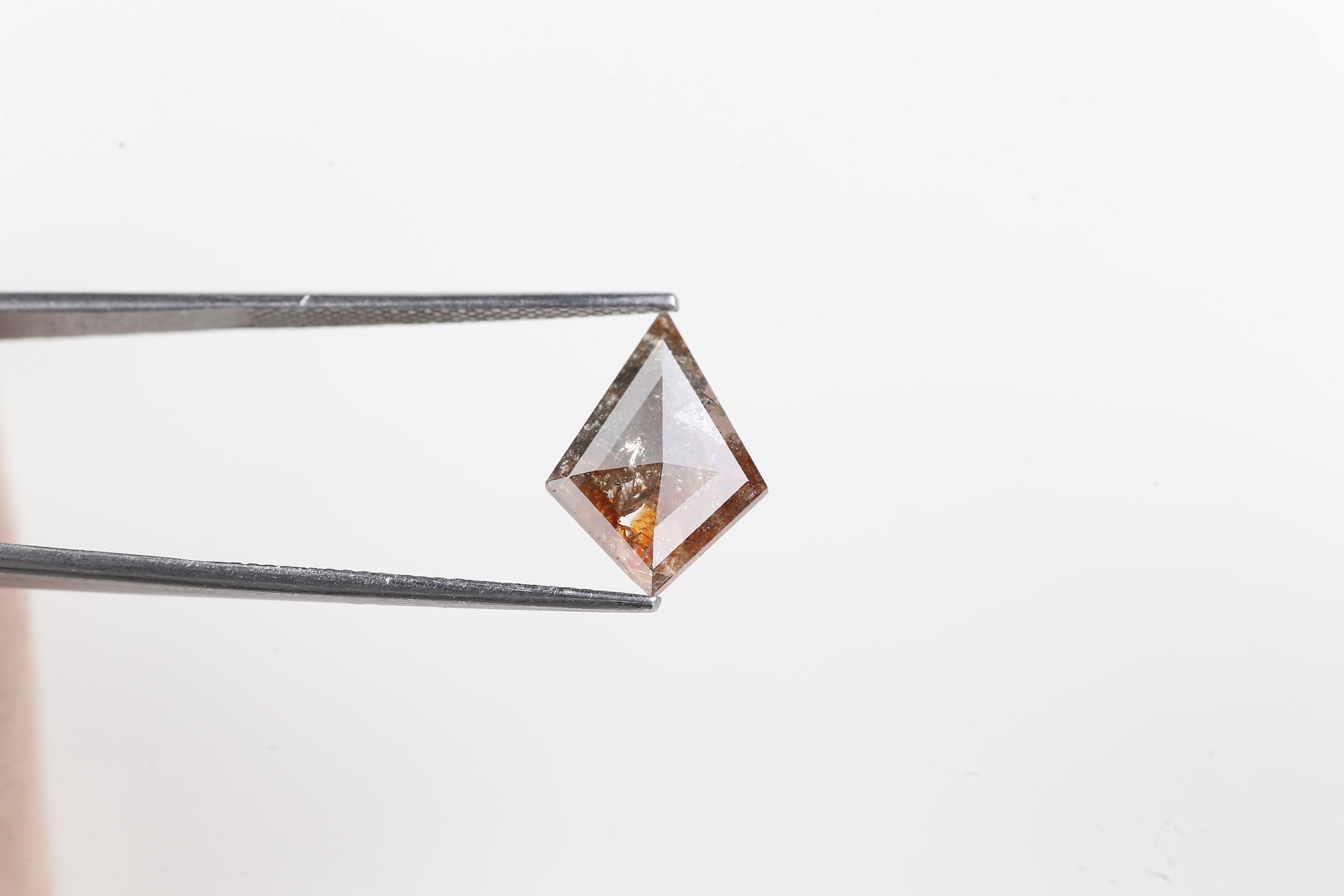 2.41 Carat Salt and Pepper Diamond For Kite Cut Engagement Ring 14 MM