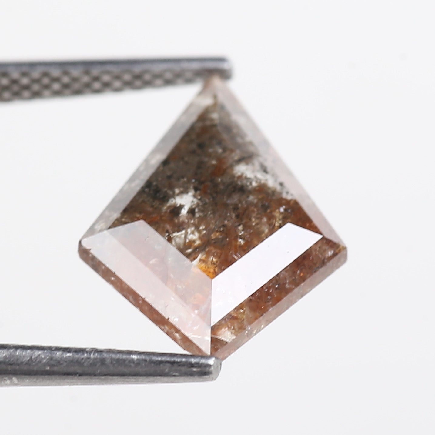 2.41 Carat Salt and Pepper Diamond For Kite Cut Engagement Ring 14 MM