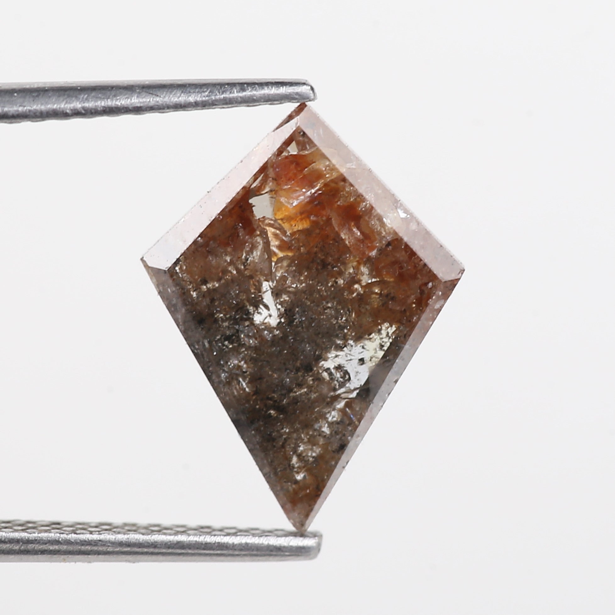 2.41 Carat Salt and Pepper Diamond For Kite Cut Engagement Ring 14 MM