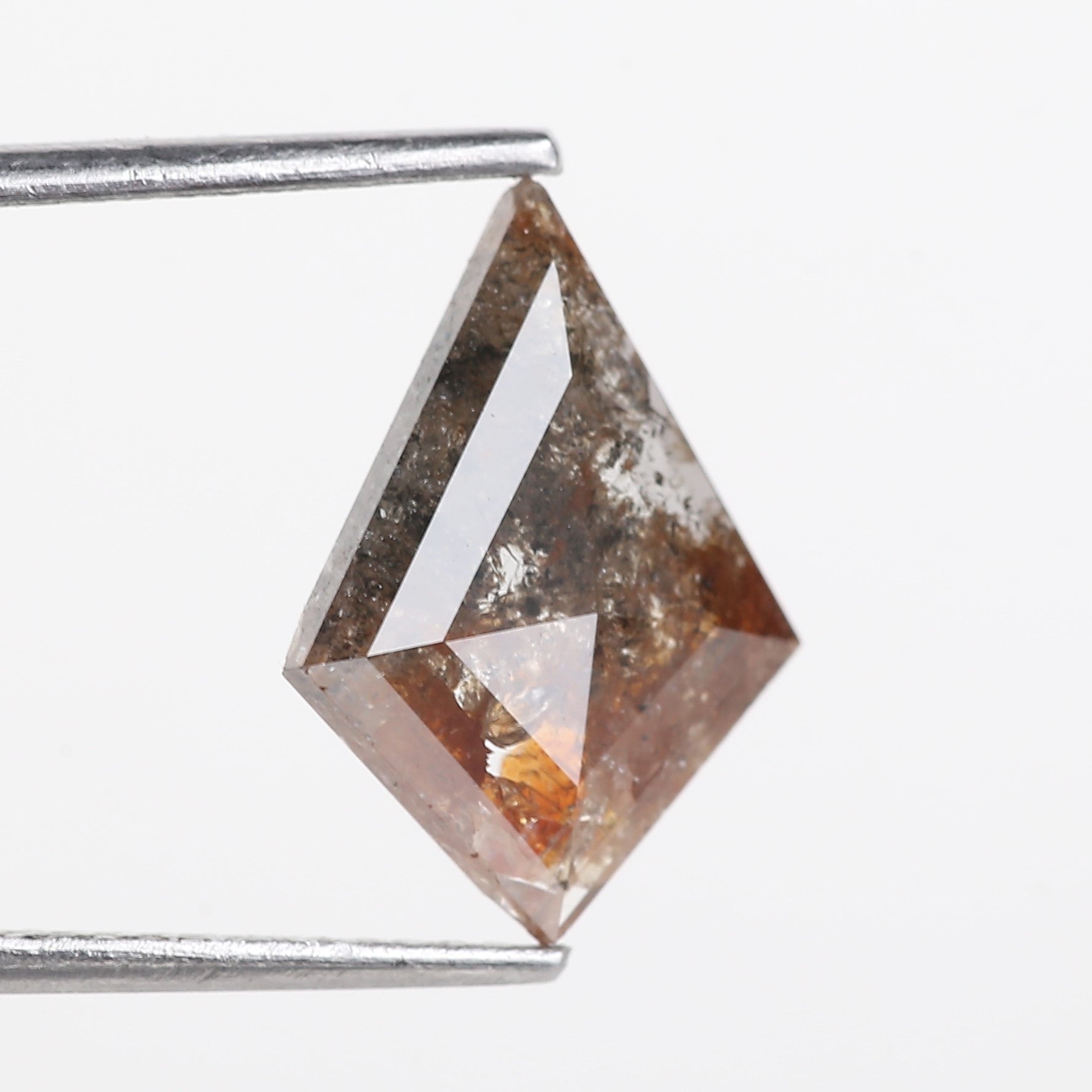 2.41 Carat Salt and Pepper Diamond For Kite Cut Engagement Ring 14 MM