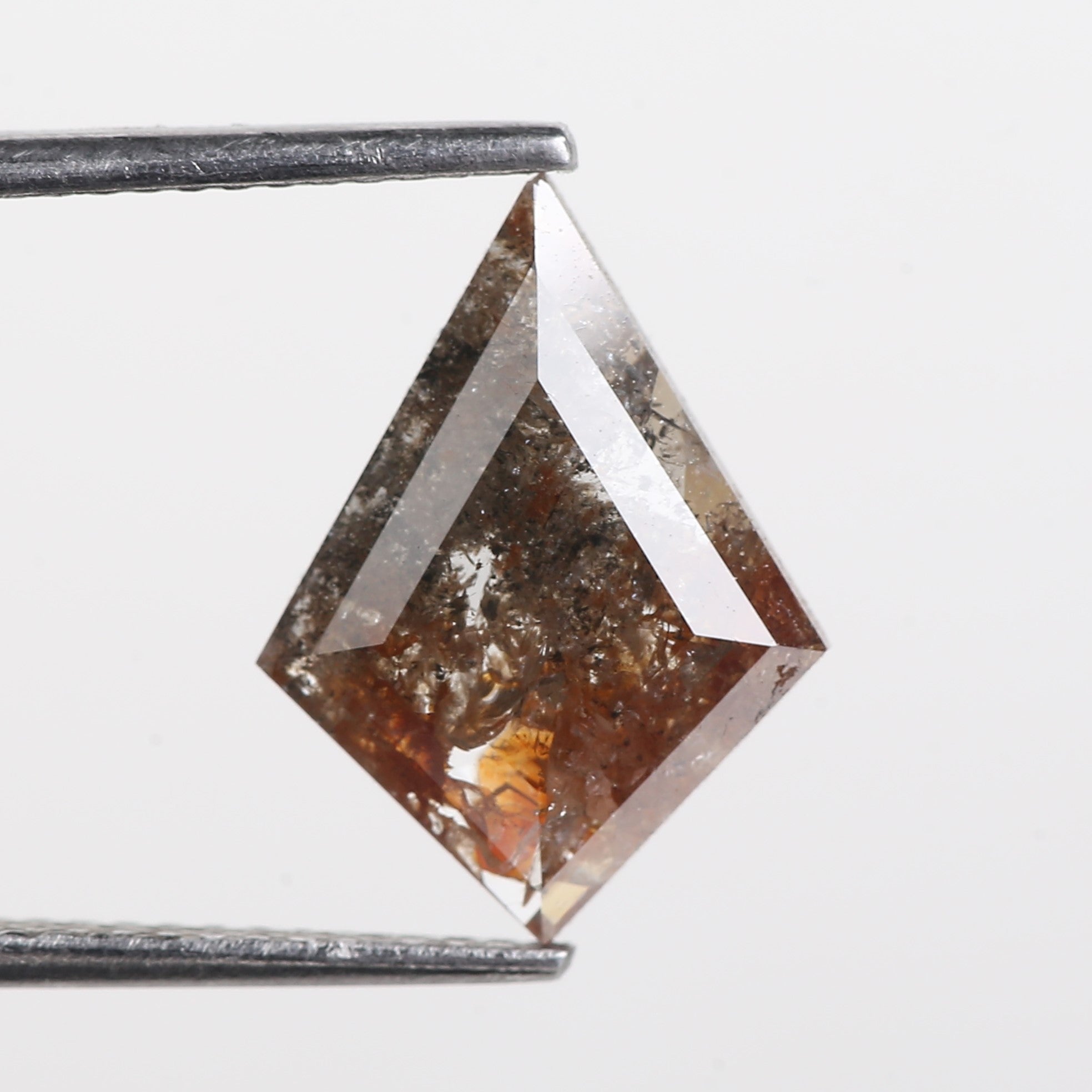 2.41 Carat Salt and Pepper Diamond For Kite Cut Engagement Ring 14 MM