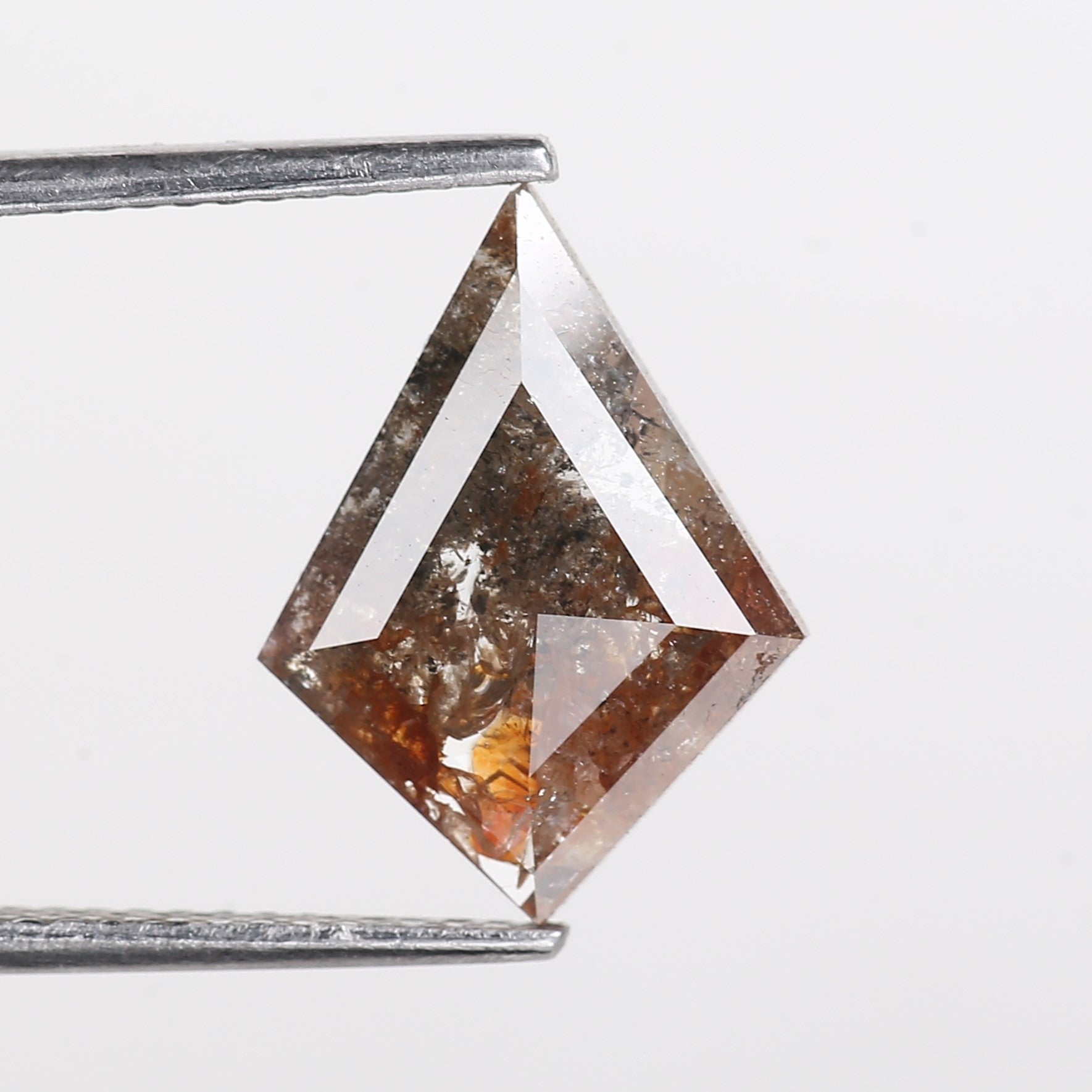 2.41 Carat Salt and Pepper Diamond For Kite Cut Engagement Ring 14 MM