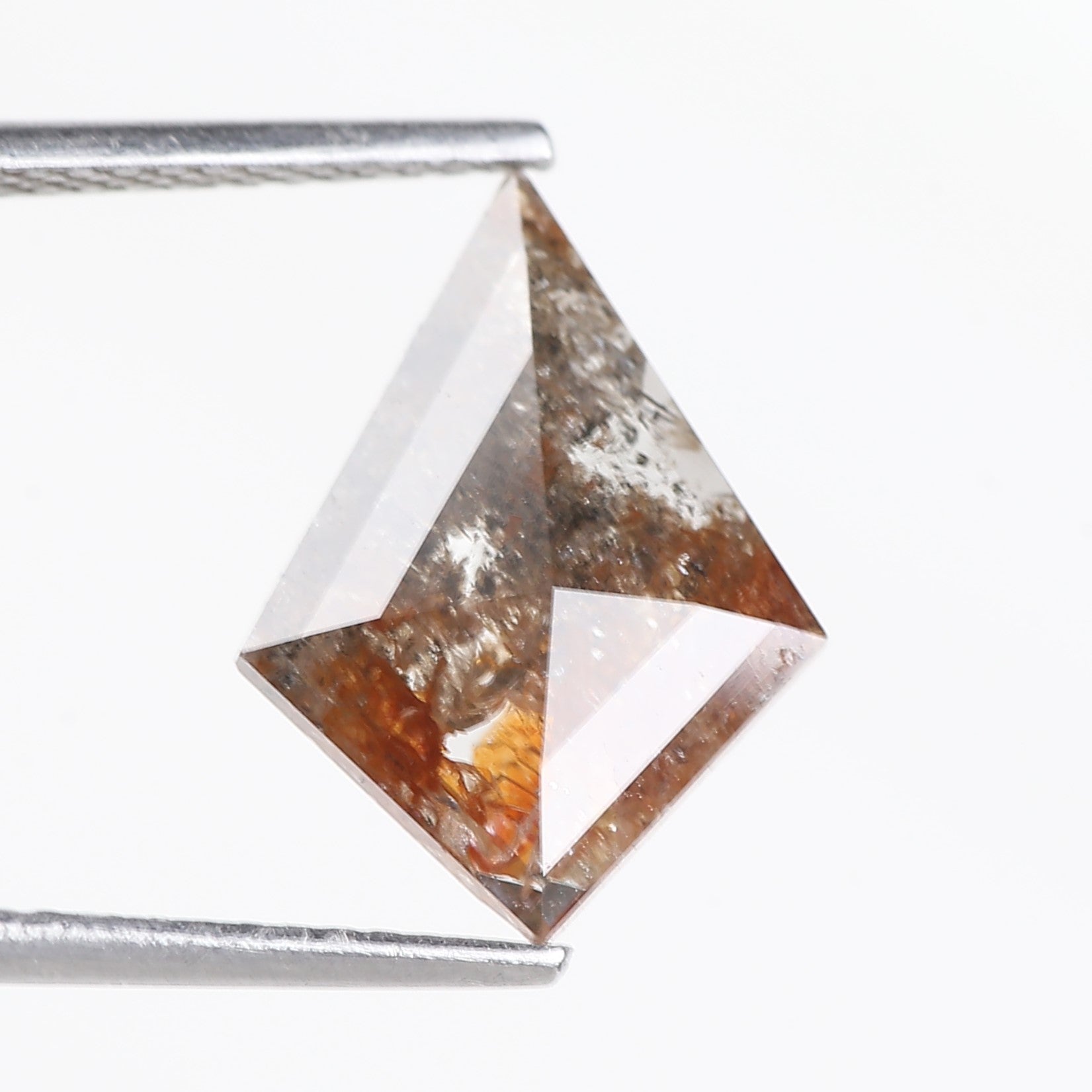 2.41 Carat Salt and Pepper Diamond For Kite Cut Engagement Ring 14 MM