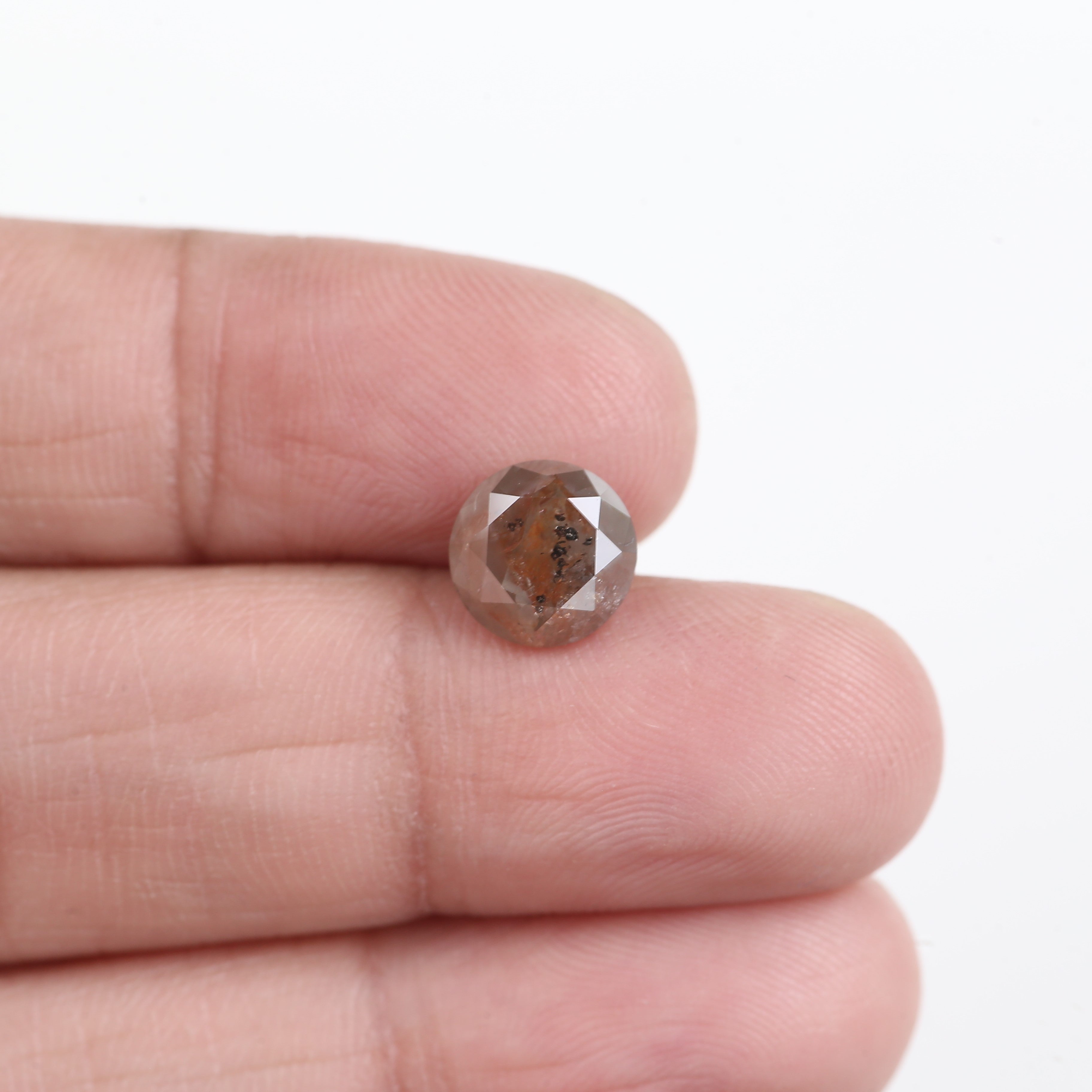 2.79 Carat Natural Fancy Brown Orange Round Diamond 8.12 MM