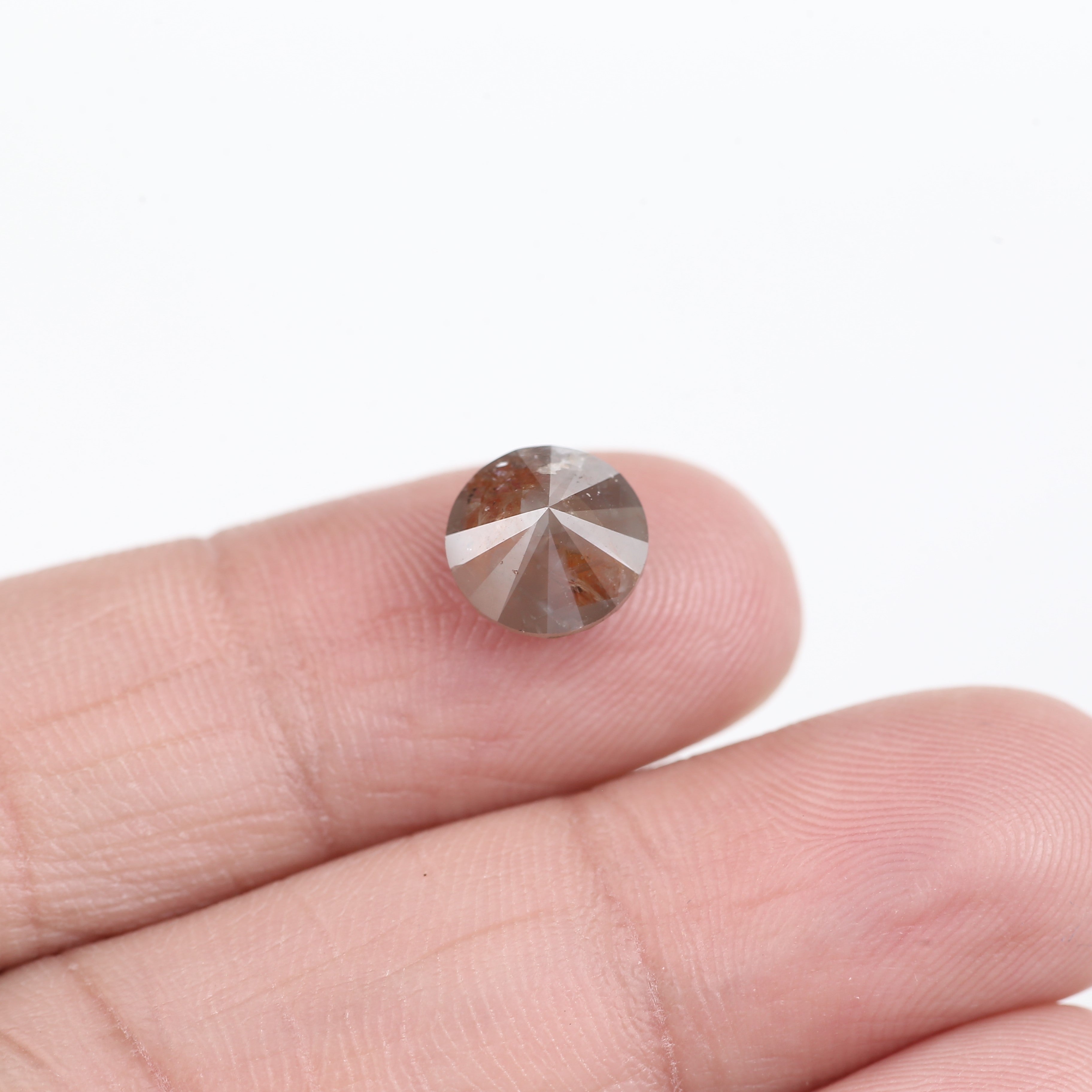 2.79 Carat Natural Fancy Brown Orange Round Diamond 8.12 MM