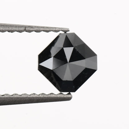 0.59 Carat 4.7 X 4.7 X 2.7 MM Asscher Cut Fancy Black Natural Loose Diamond - Blackdiamond