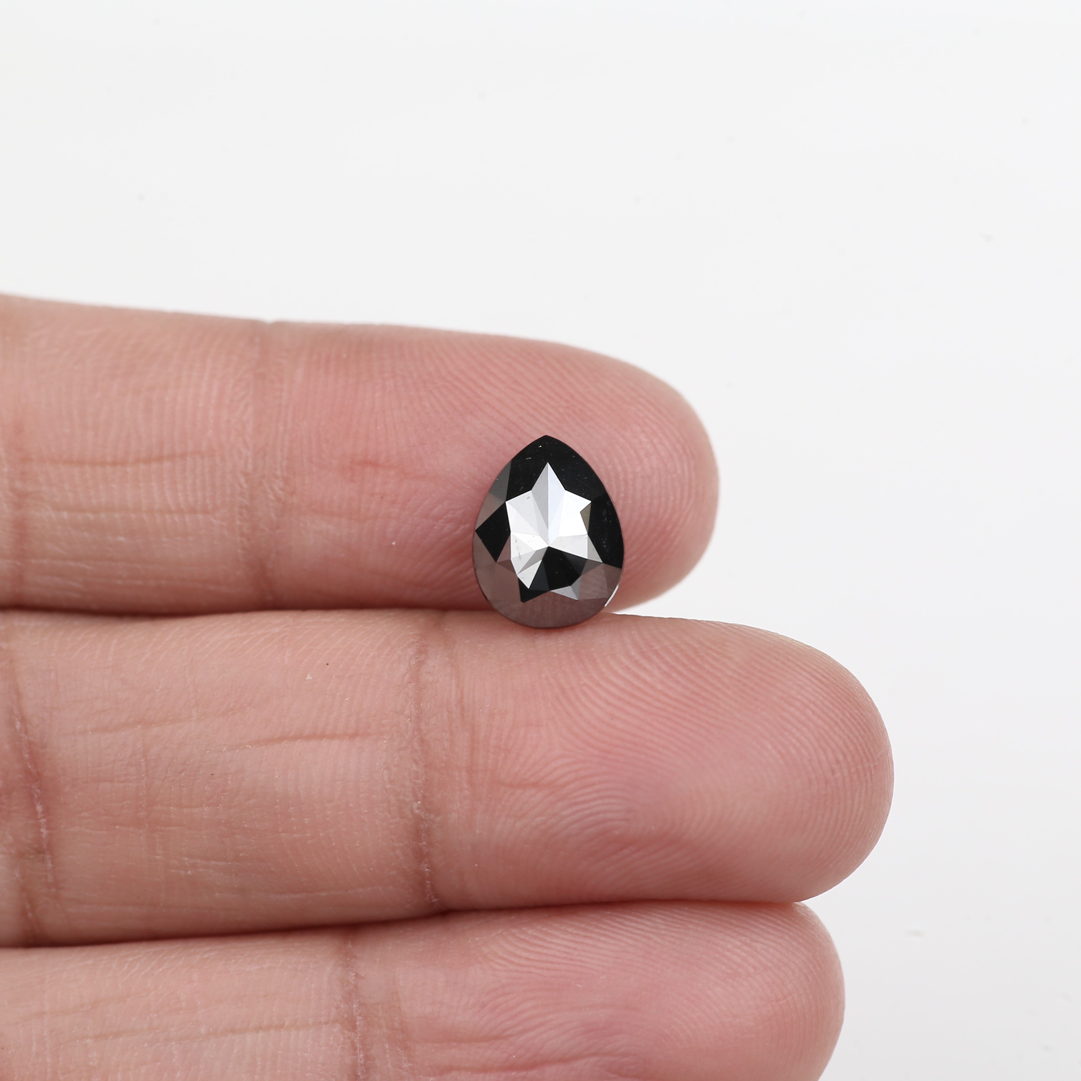 2.35 Carat Natural Fancy Black Pear Diamond 9.7 MM
