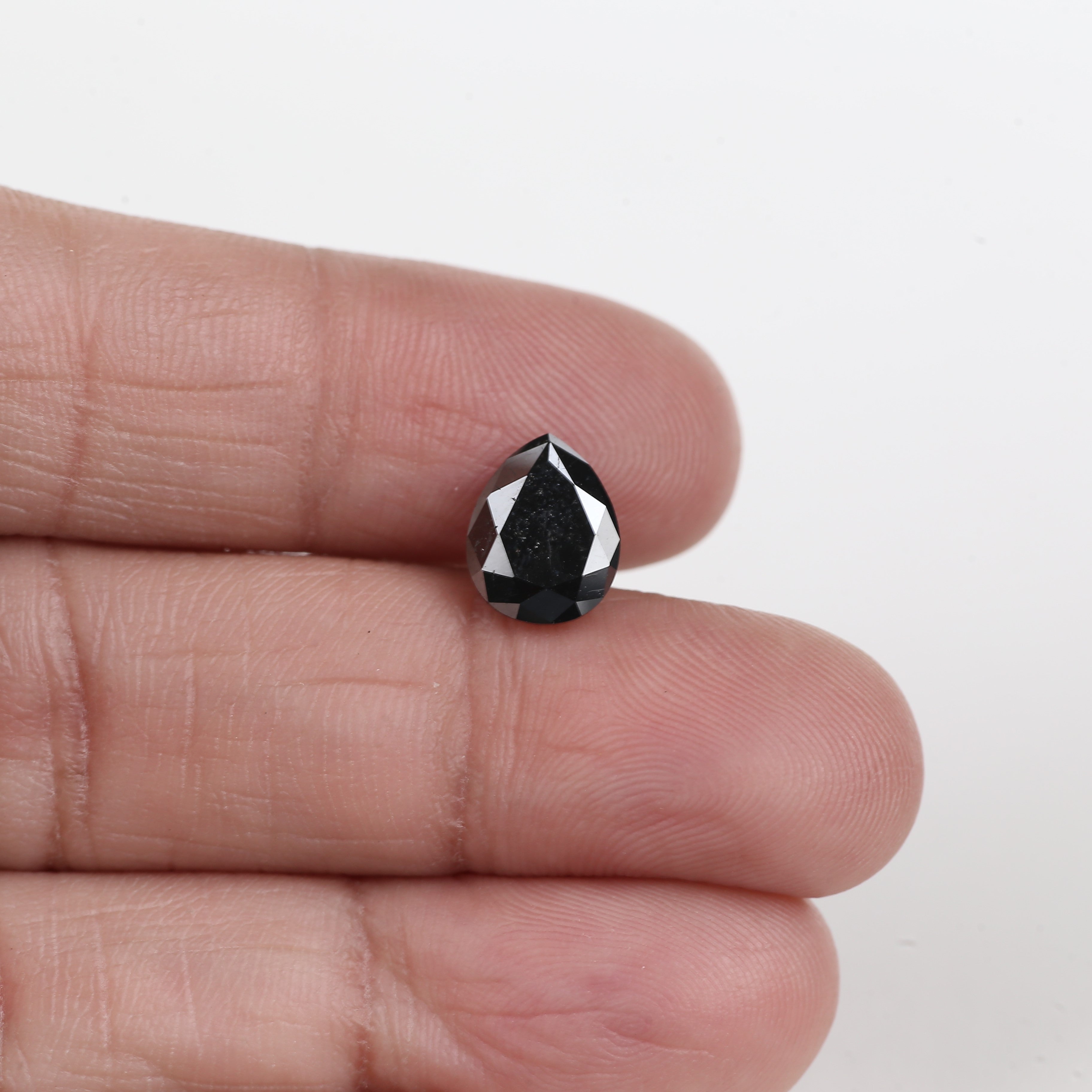 2.35 Carat Natural Fancy Black Pear Diamond 9.7 MM