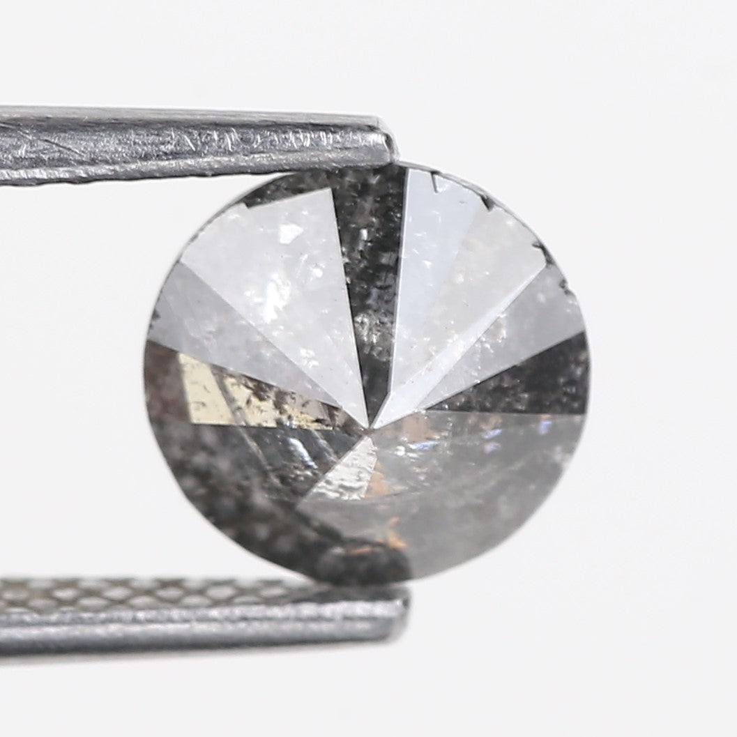 1.12 Carat Natural Salt and Pepper Round Galaxy Diamond 7 MM
