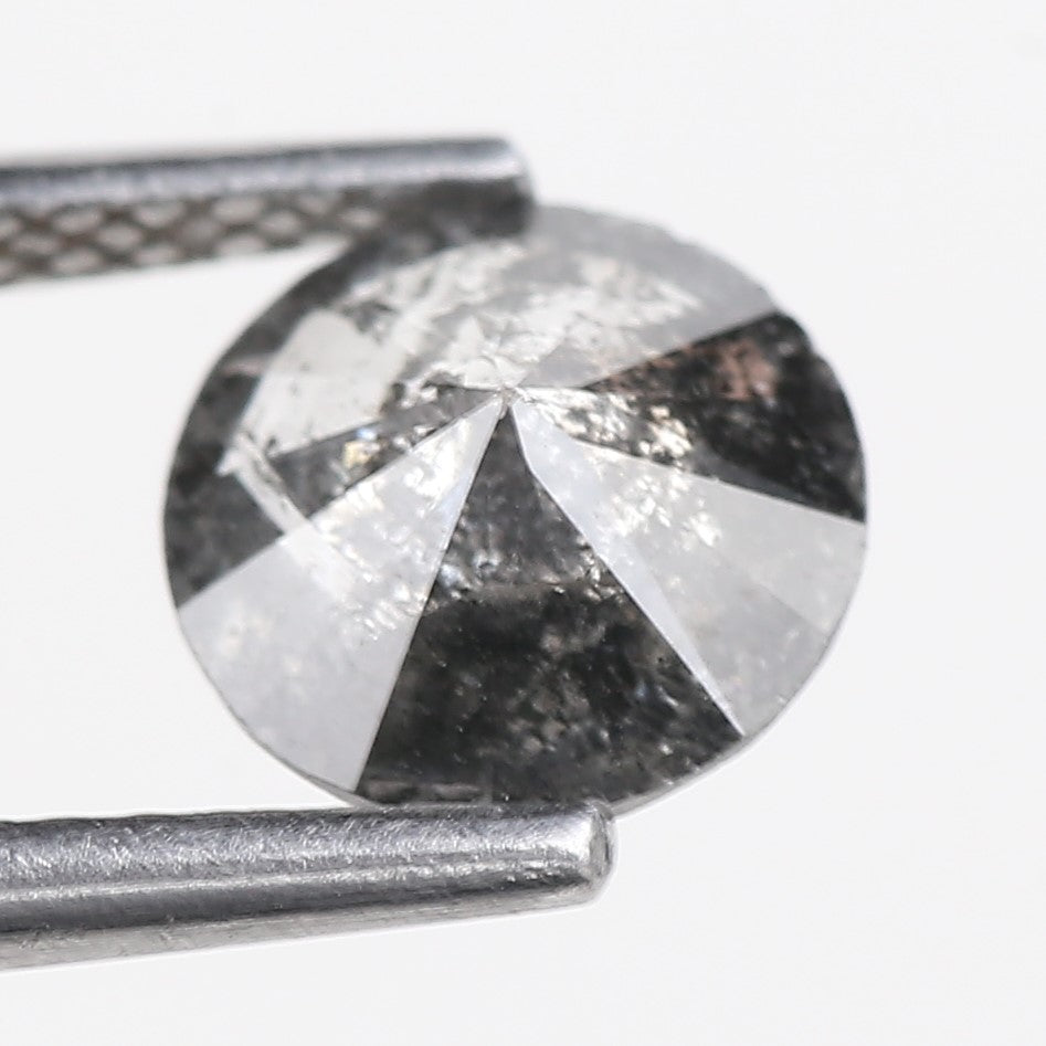 1.12 Carat Natural Salt and Pepper Round Galaxy Diamond 7 MM