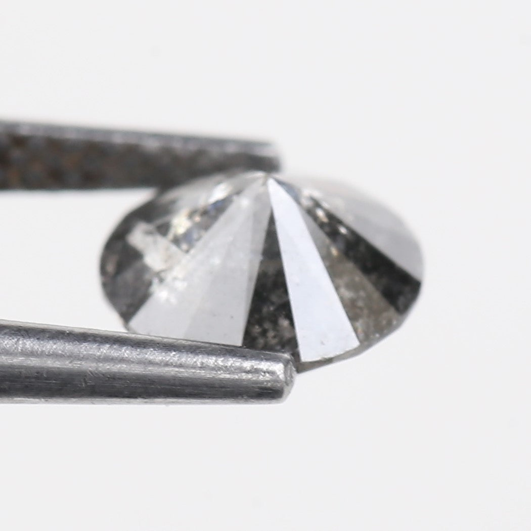 1.12 Carat Natural Salt and Pepper Round Galaxy Diamond 7 MM