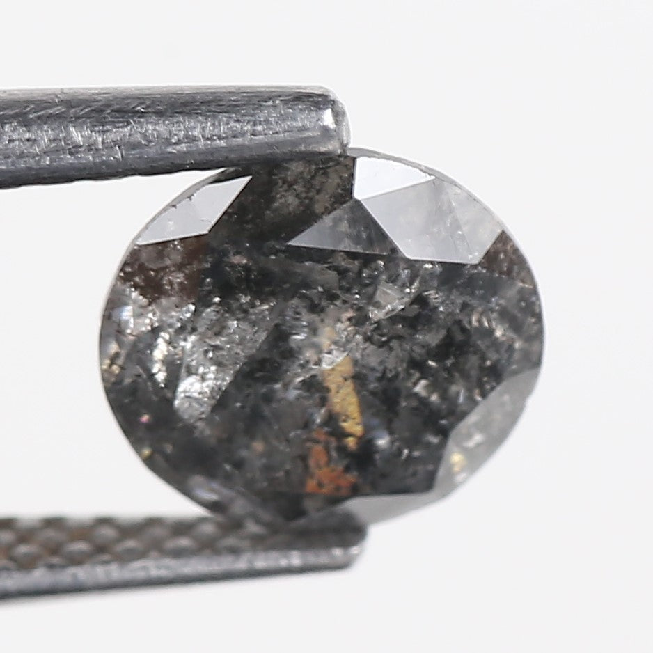 1.12 Carat Natural Salt and Pepper Round Galaxy Diamond 7 MM