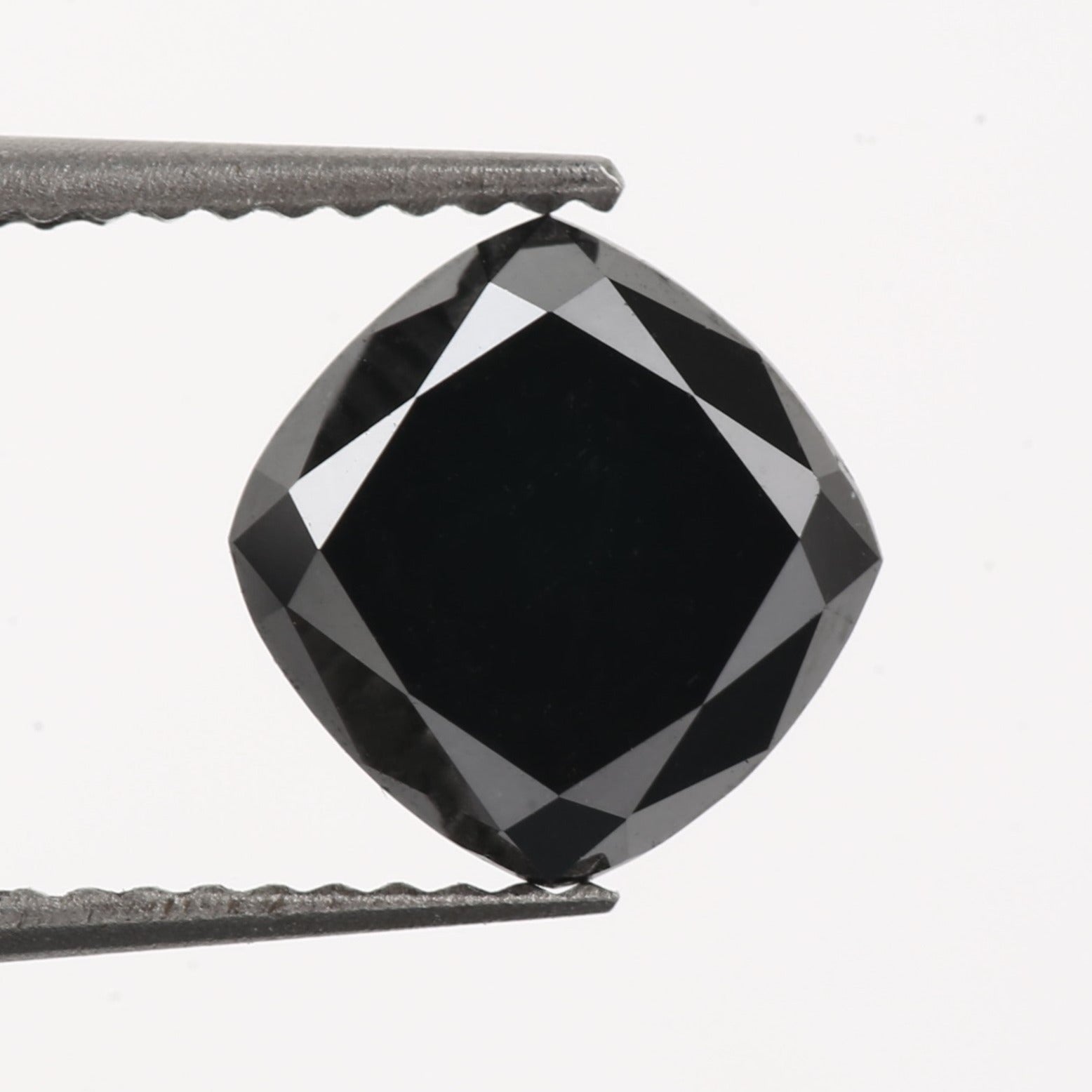 black cushion brilliant cut diamond