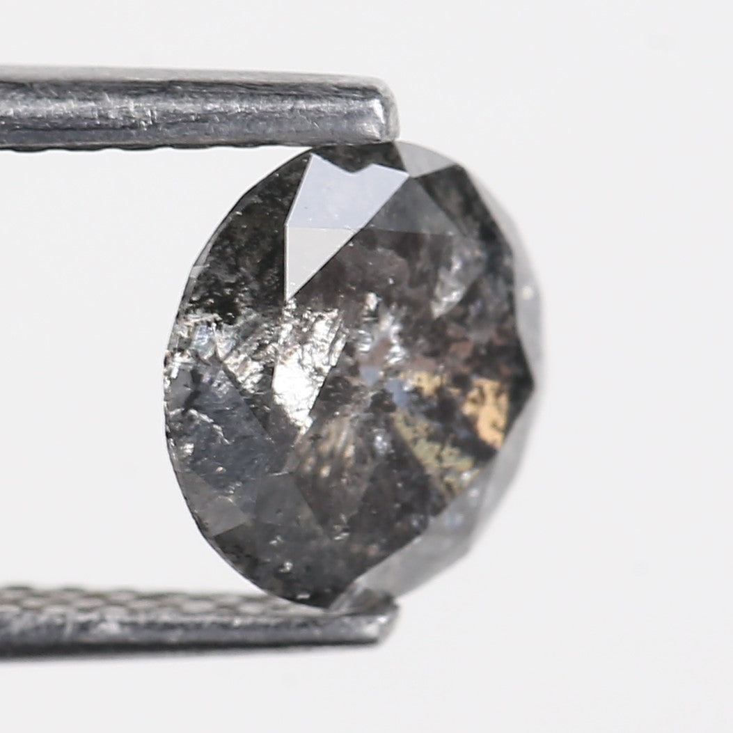 1.12 Carat Natural Salt and Pepper Round Galaxy Diamond 7 MM