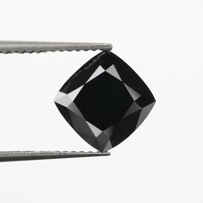 1 Carat 5.5 MM Natural Cushion Brilliant Cut Fancy Black Loose Diamond - Blackdiamond