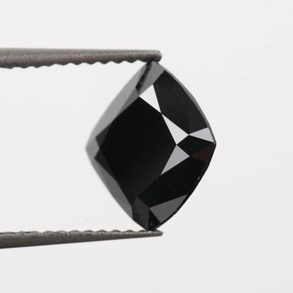 1 Carat 5.5 MM Natural Cushion Brilliant Cut Fancy Black Loose Diamond - Blackdiamond