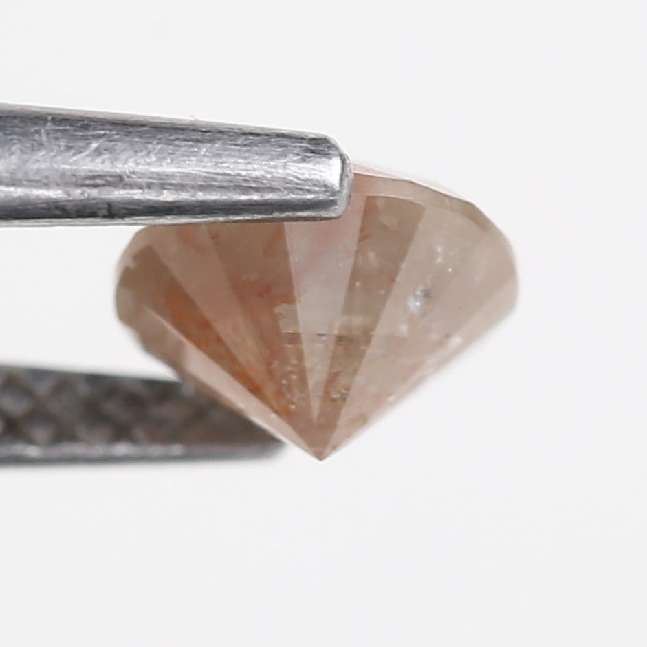 0.93 Carat Natural Orange Round Cut Salt Pepper Rustic Diamond 5.9 MM