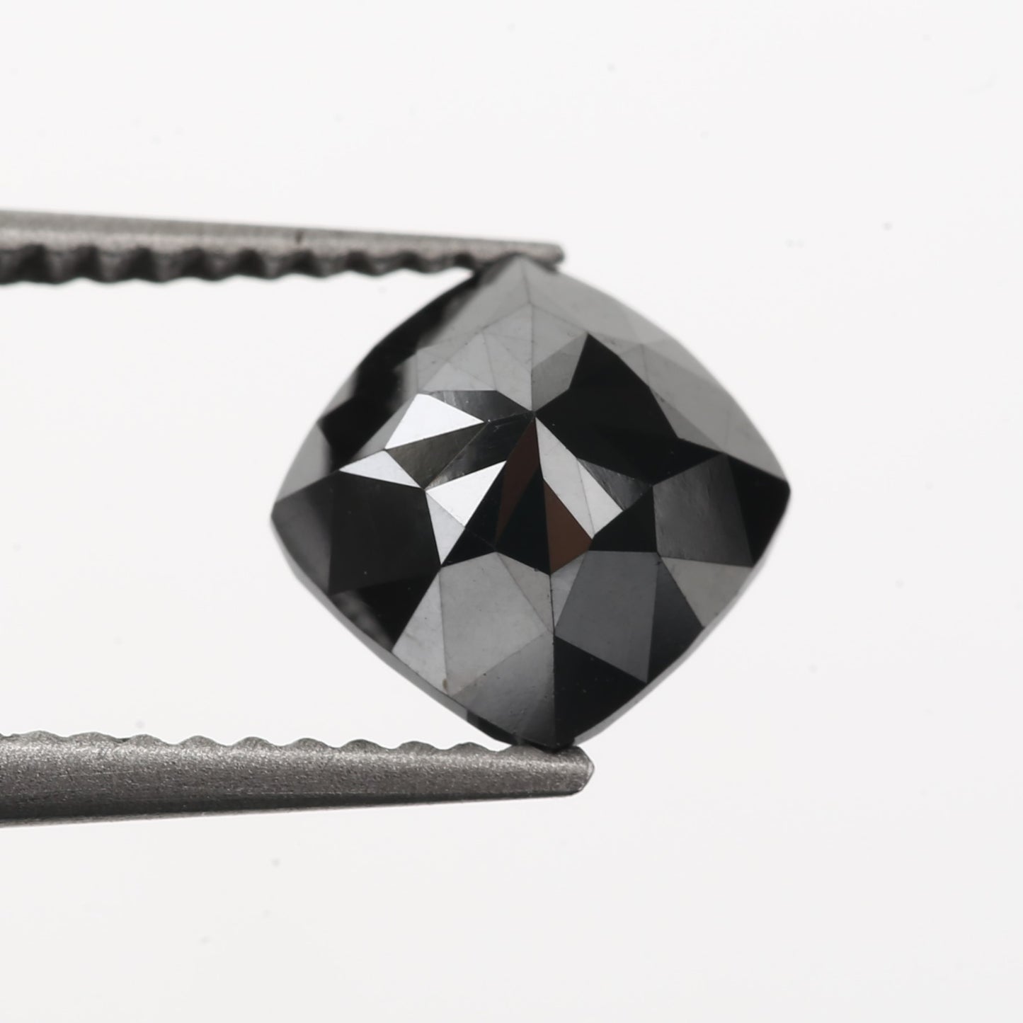 3 Carat 8 MM Natural Cushion Rose Cut Brilliant Black Loose Diamond - Blackdiamond