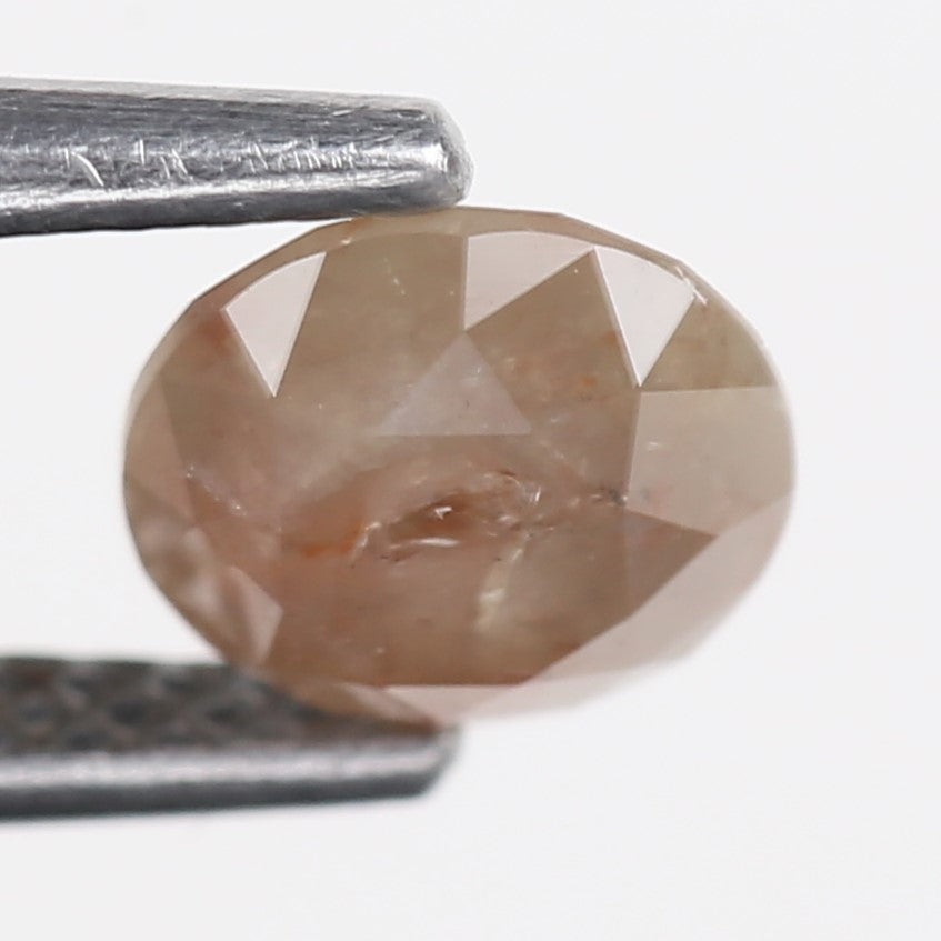 0.93 Carat Natural Orange Round Cut Salt Pepper Rustic Diamond 5.9 MM