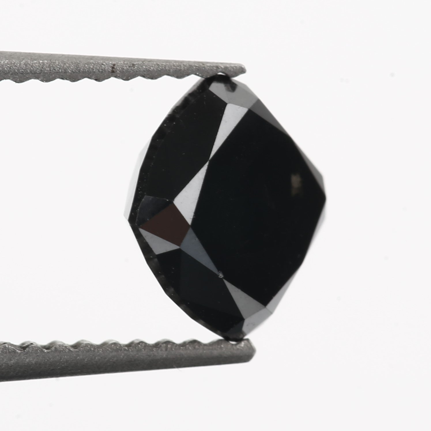 2 Carat 7 MM Natural Cushion Rose Cut Brilliant Black Loose Diamond - Blackdiamond