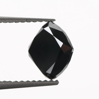 1.50 Carat 6.5 MM Natural Cushion Rose Cut Brilliant Black Loose Diamond - Blackdiamond