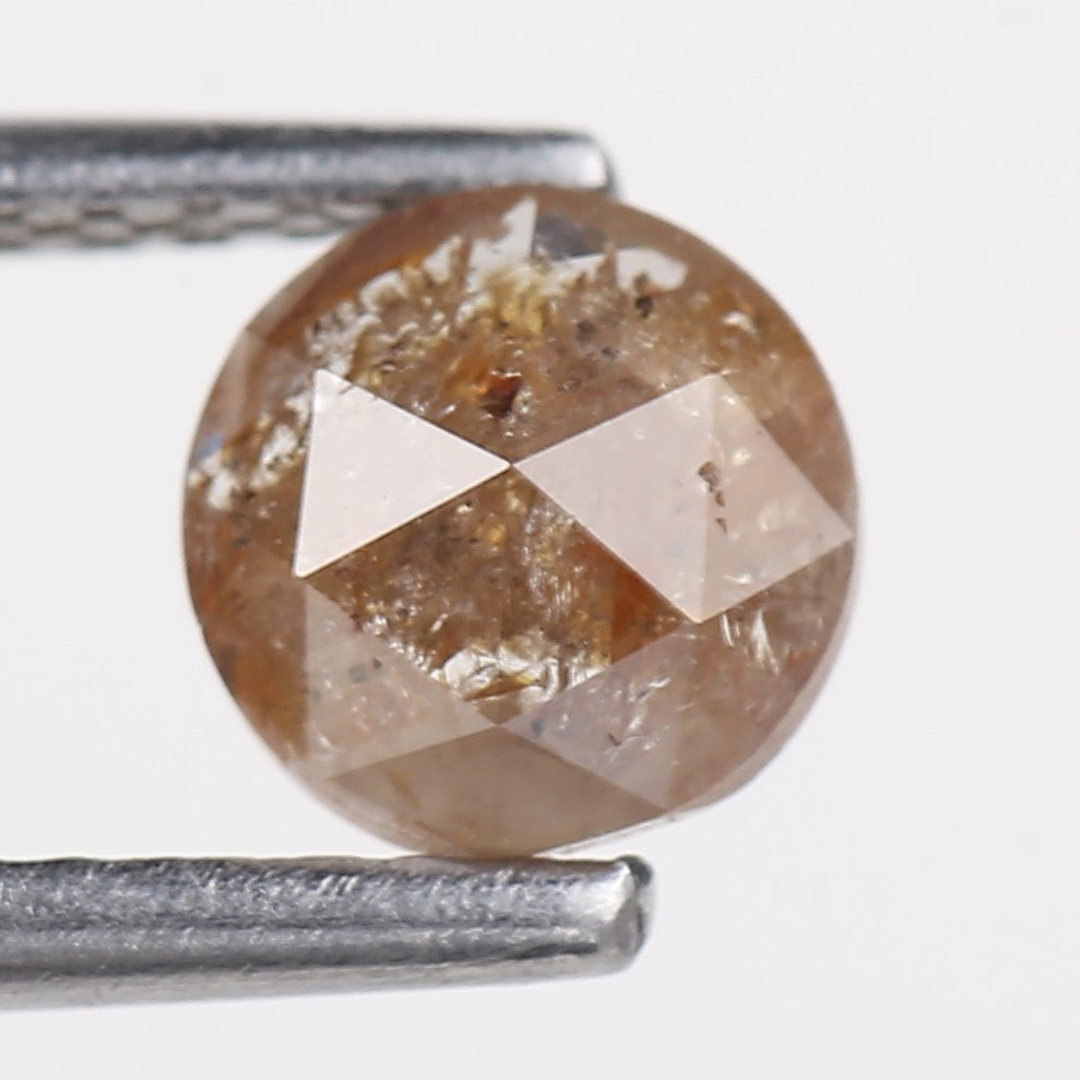 0.60 Carat Natural Salt and Pepper Round Rosecut Rustic Diamond 5.41 MM